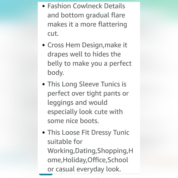 Furnex Cowl Neck Tunic Top - Picture 4 of 10